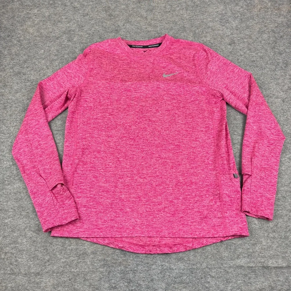 Nike Running Dri Fit Element Shirt Long Sleeve Pink Womens Small S